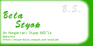 bela styop business card